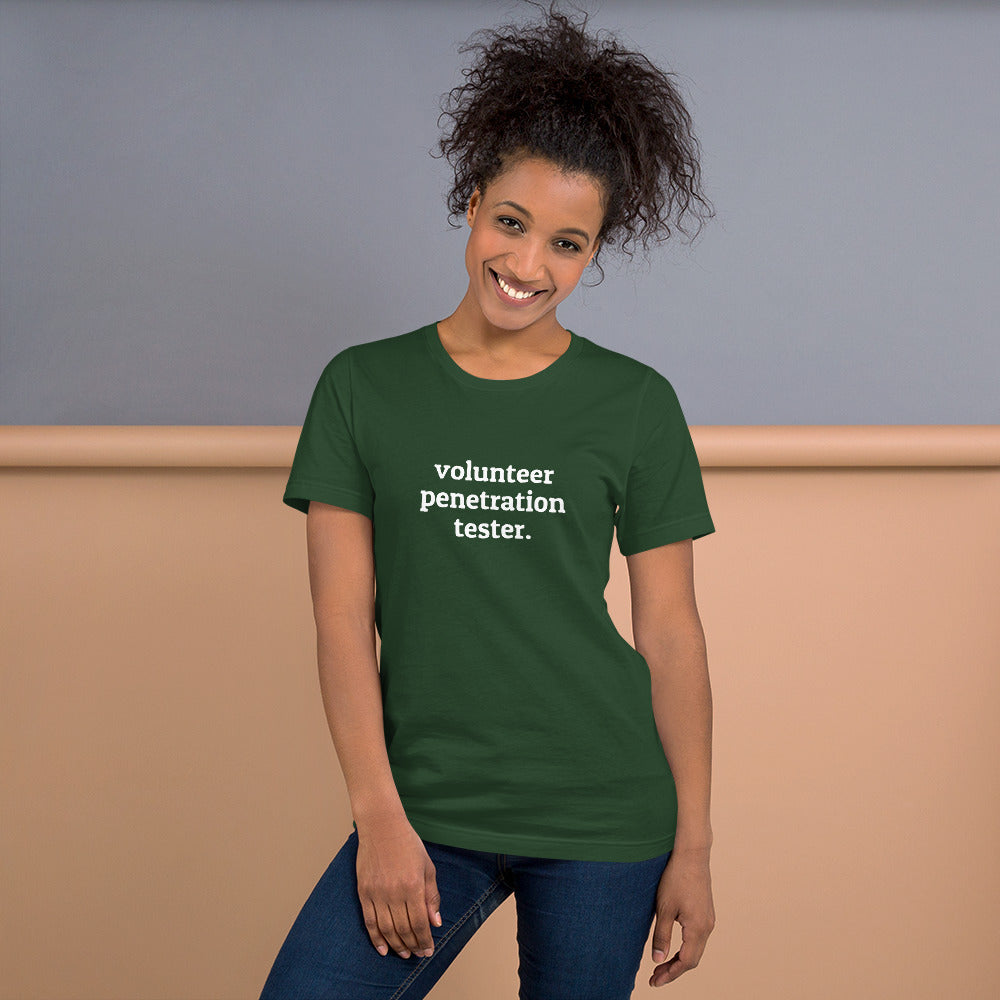 Volunteer Pentester - Short-Sleeve Unisex T-Shirt (White text) by DarkByteGear
