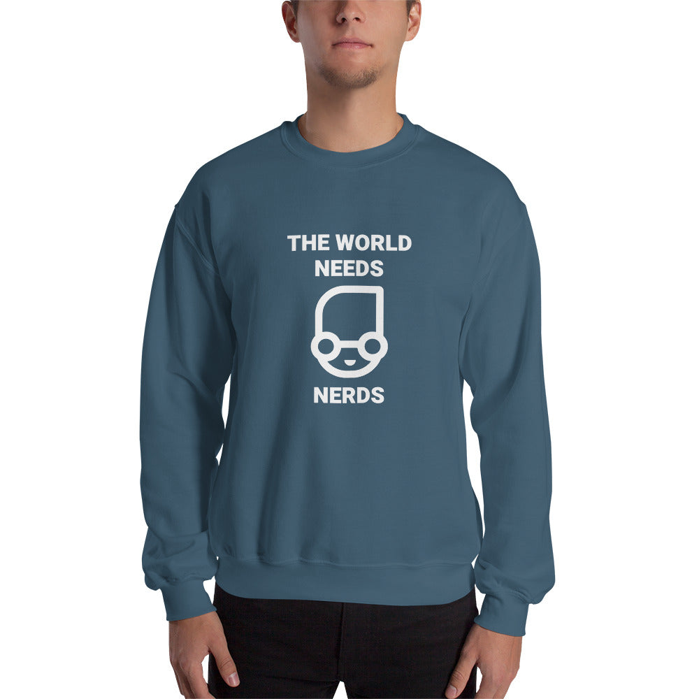 The world needs nerds - Unisex Sweatshirt (white text) by DarkByteGear