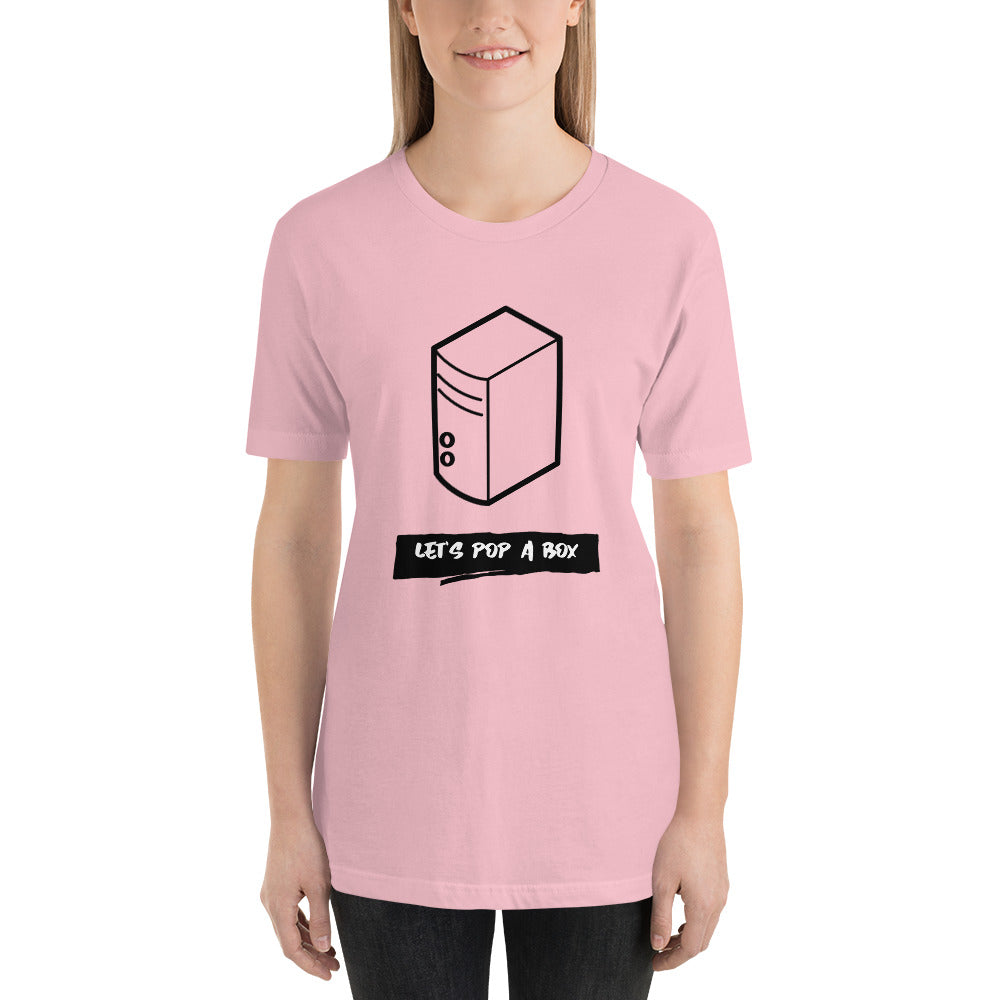 Let's pop a box - Short-Sleeve Unisex T-Shirt (black text) by DarkByteGear