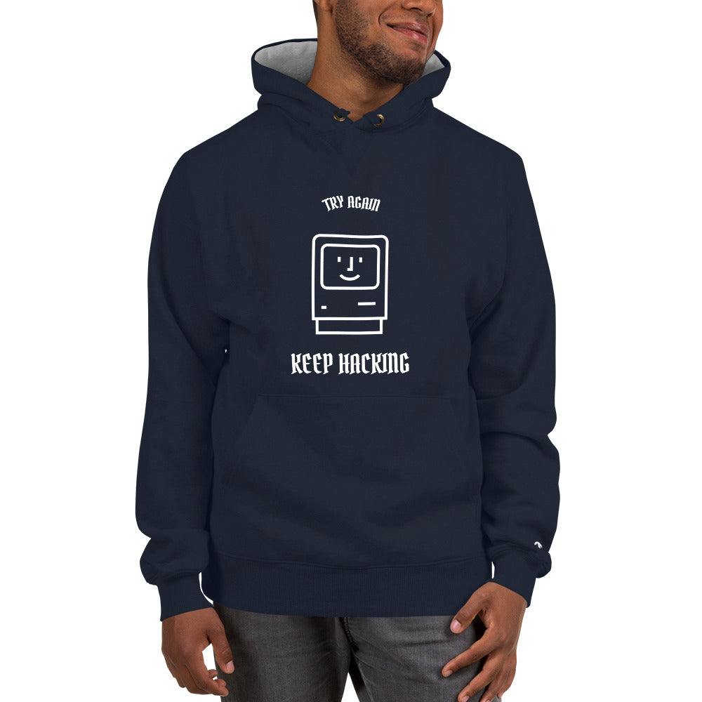 Keep hacking - Champion Hoodie by DarkByteGear