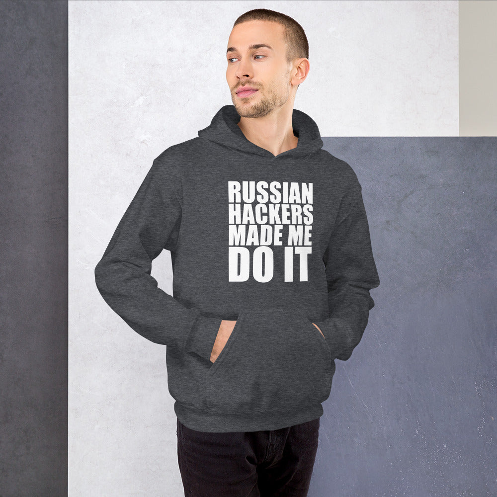Russian hackers - Unisex Hoodie (white text) by DarkByteGear