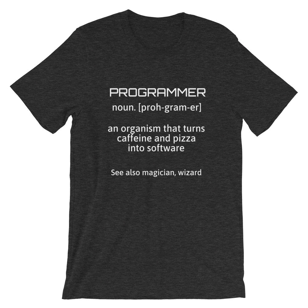 PROGRAMMER - Short-Sleeve Unisex T-Shirt (white text) by DarkByteGear