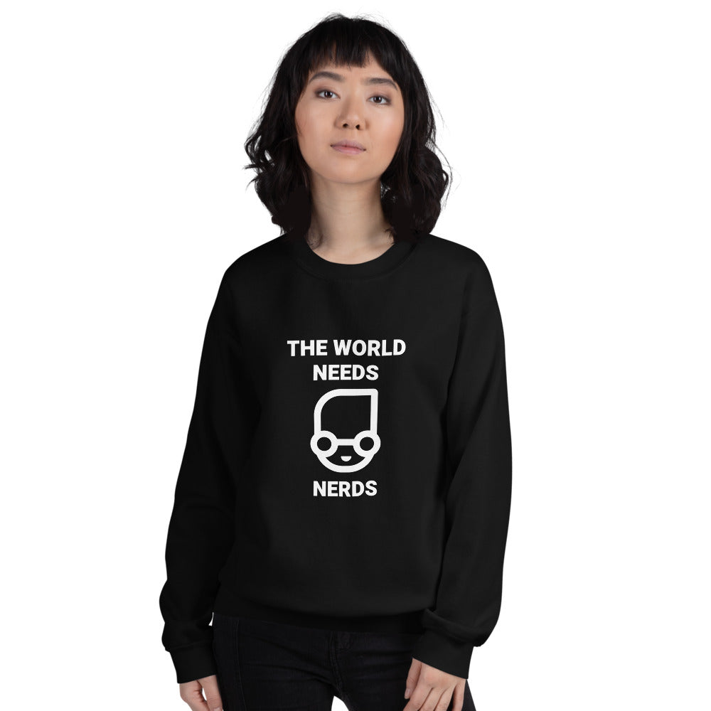 The world needs nerds - Unisex Sweatshirt (white text) by DarkByteGear