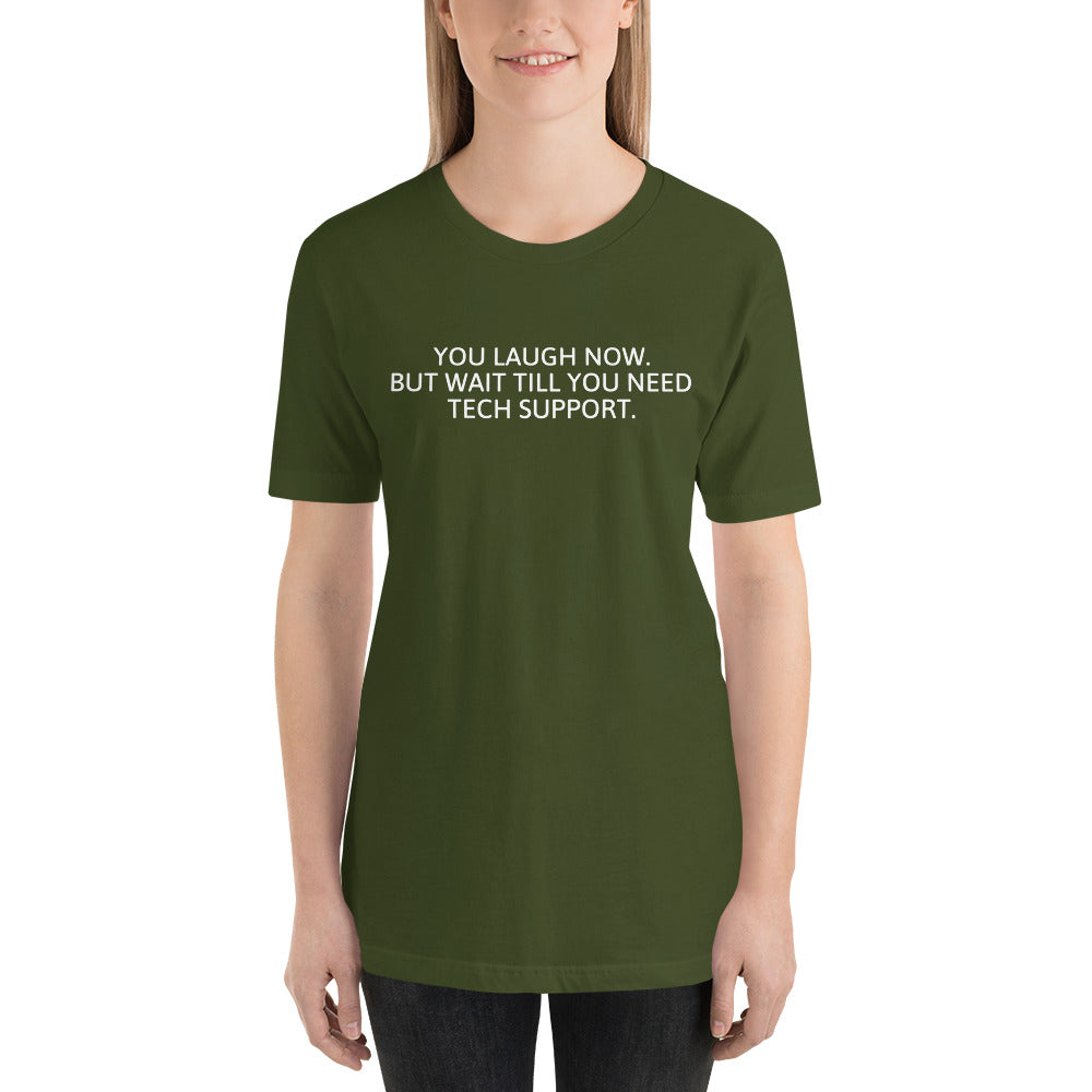 Tech Support - Short-Sleeve Unisex T-Shirt (white text) by DarkByteGear