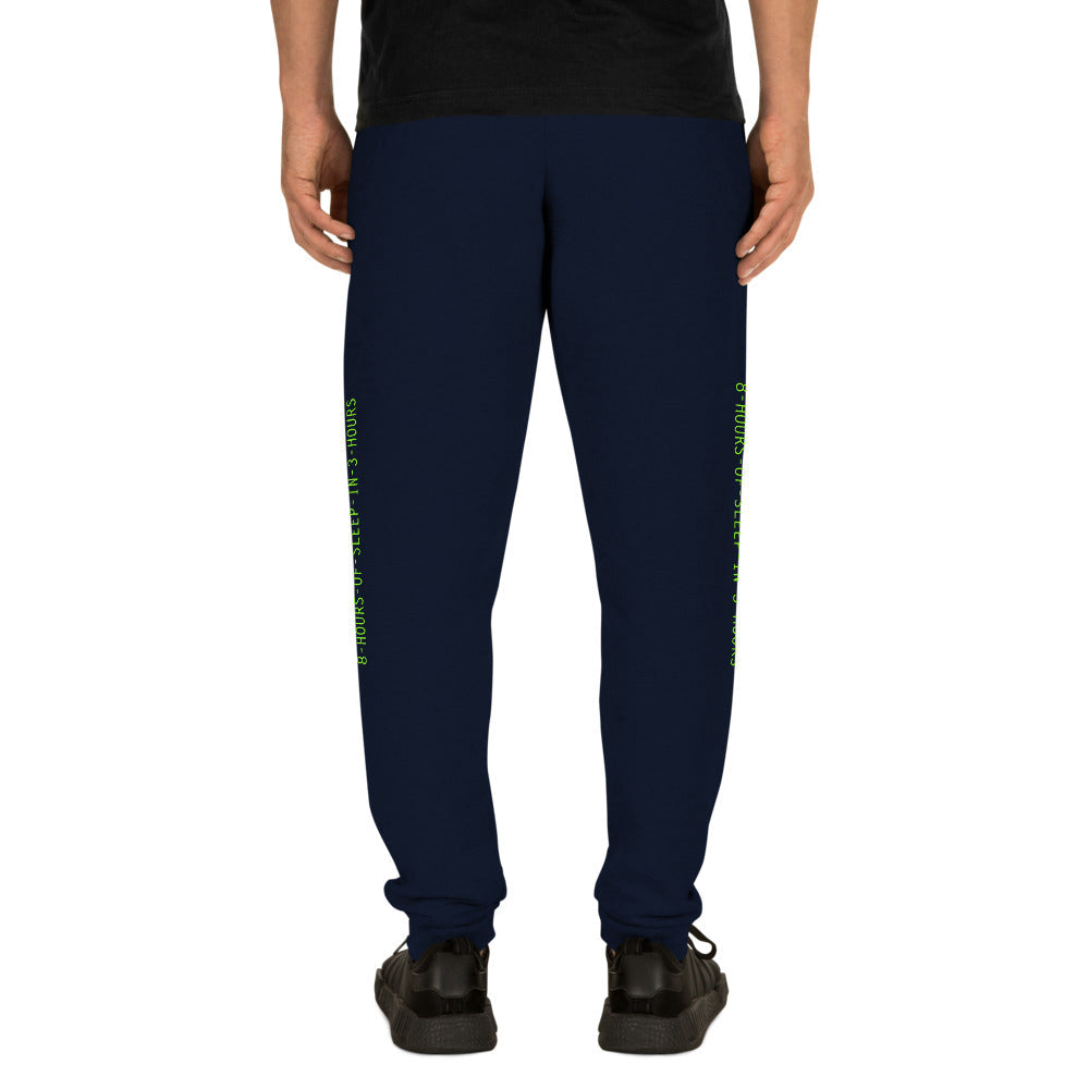 8 hours of sleep in 3 hours - Unisex Joggers by DarkByteGear