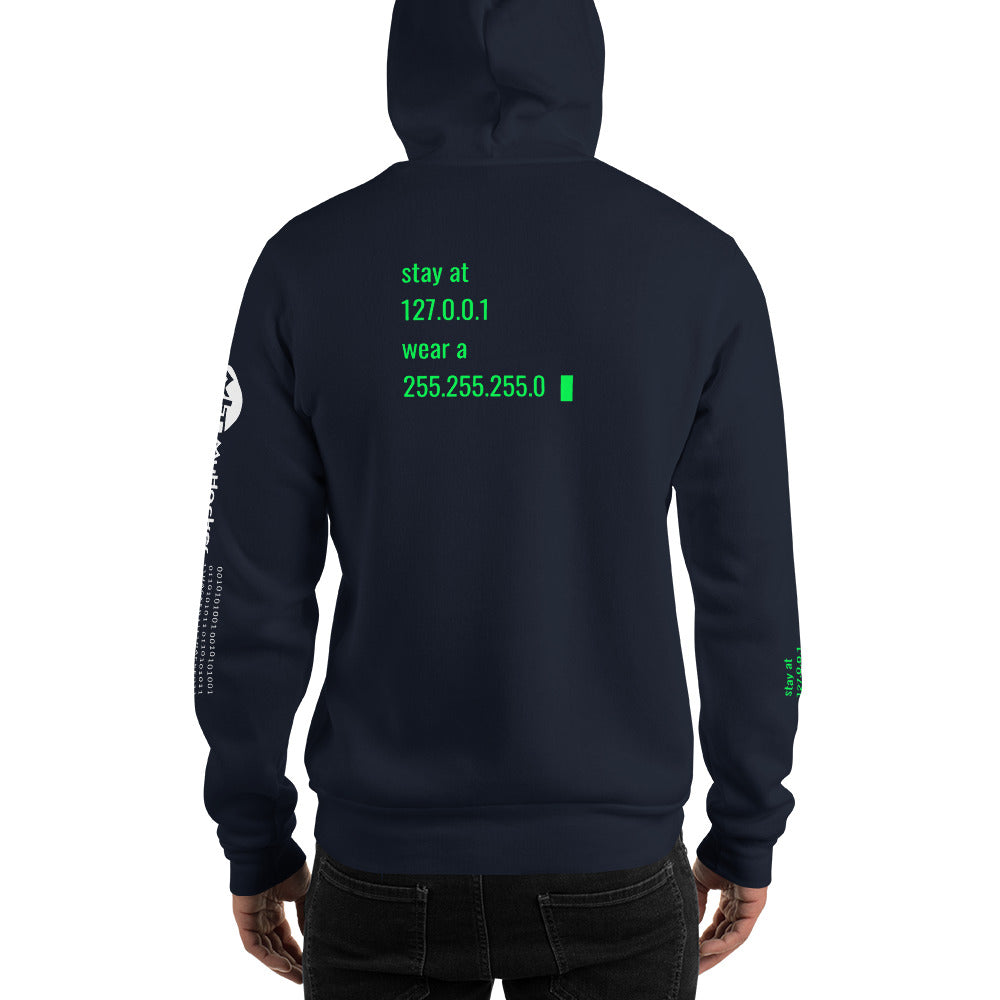 stay at at home, wear a mask v2 - Unisex Hoodie (with all sides design) by DarkByteGear