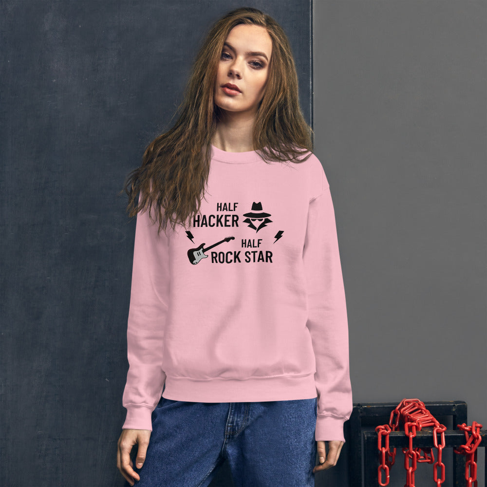 Half Hacker Half Rock Star - Unisex Sweatshirt by DarkByteGear