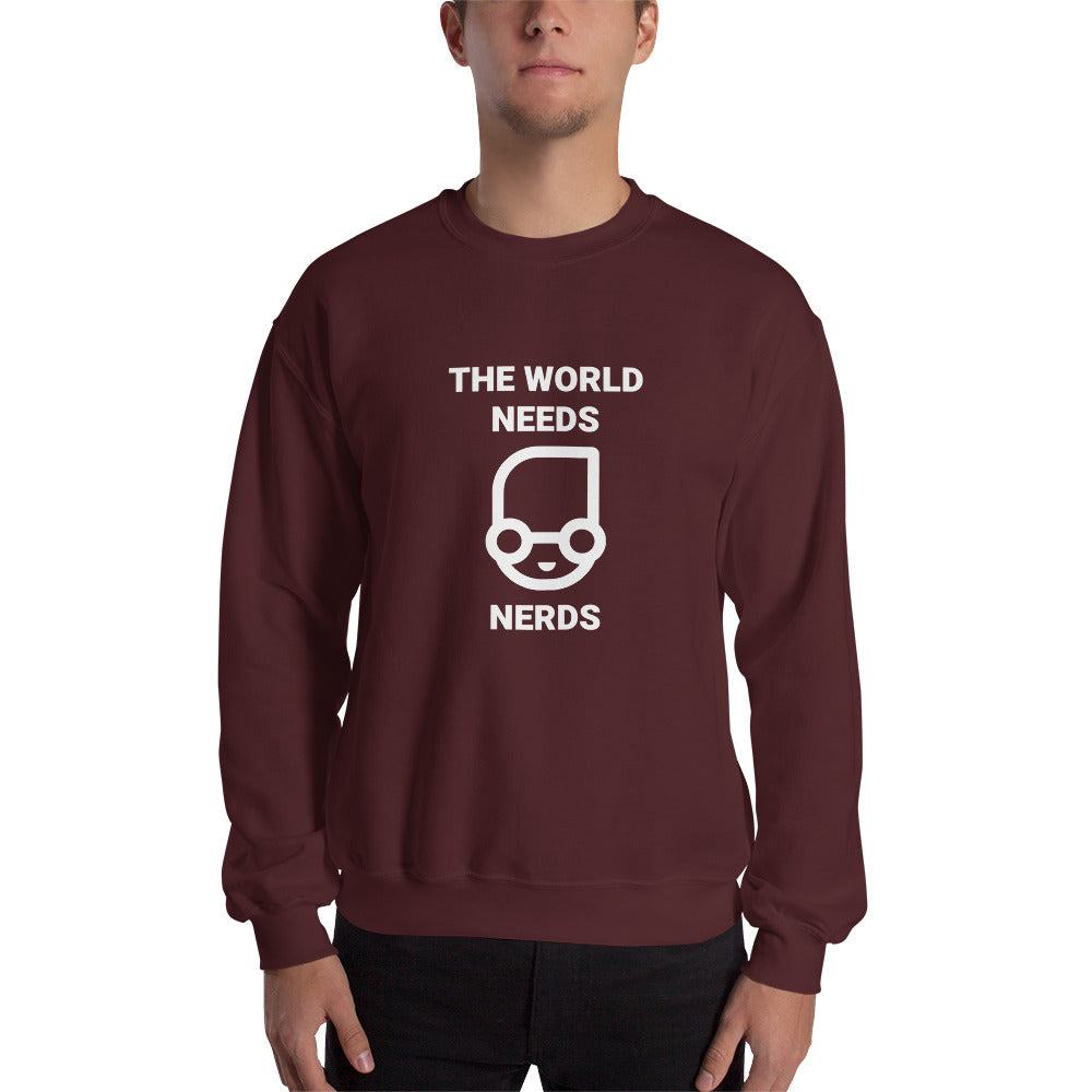 The world needs nerds - Unisex Sweatshirt (white text) by DarkByteGear
