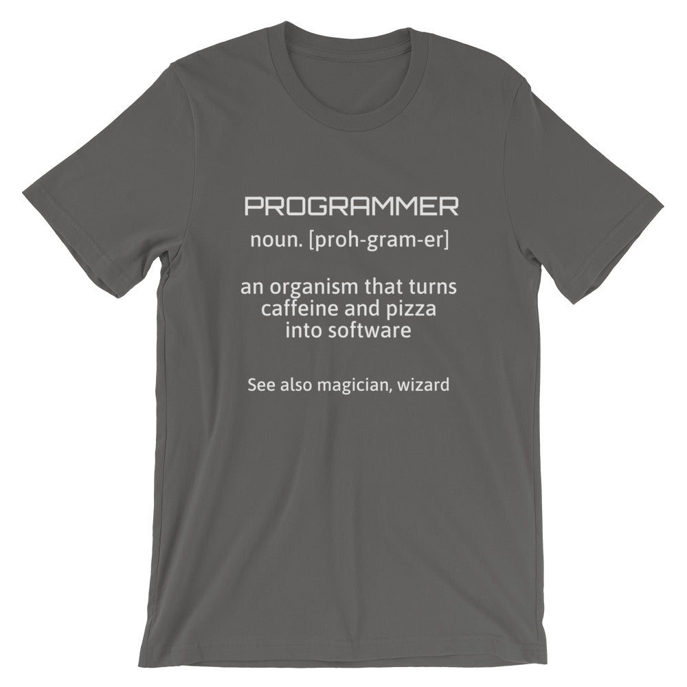 PROGRAMMER - Short-Sleeve Unisex T-Shirt (white text) by DarkByteGear