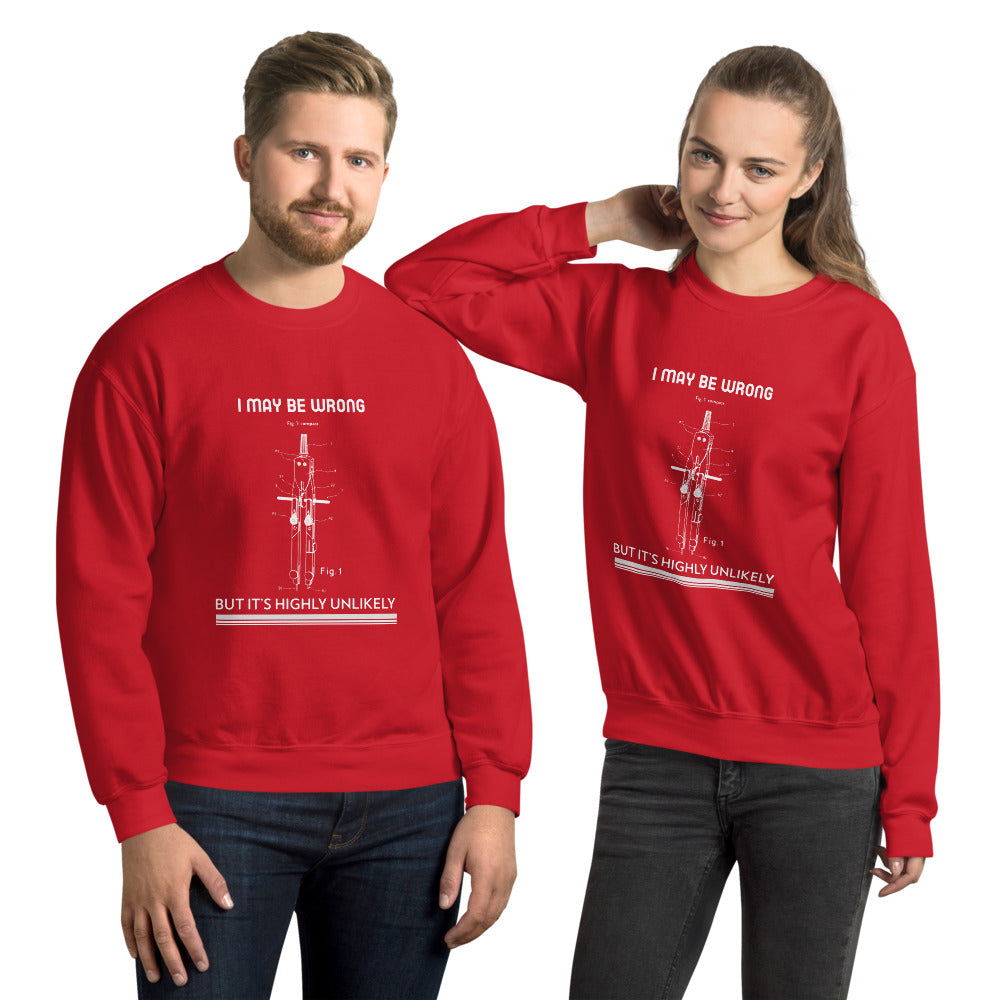 I may be wrong, but it's highly unlikely - Unisex Sweatshirt by DarkByteGear