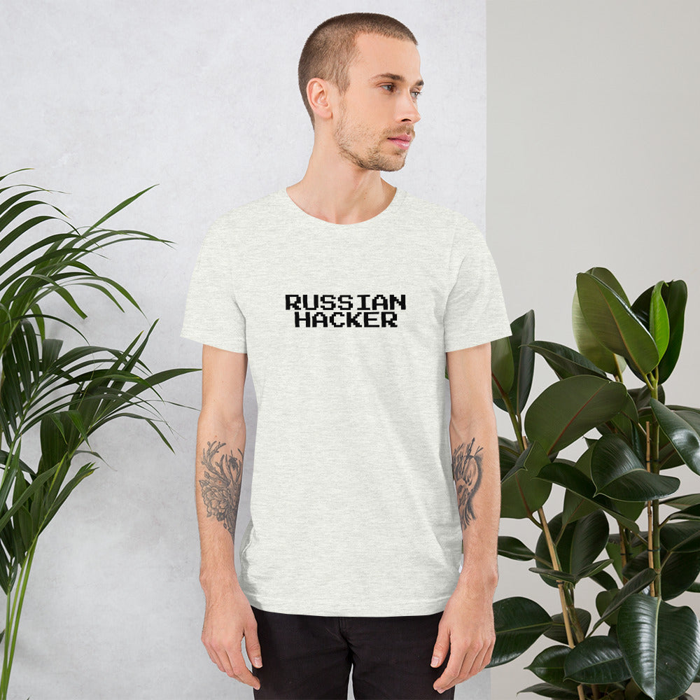 Russian Hacker - Short-Sleeve Unisex T-Shirt (black text) by DarkByteGear