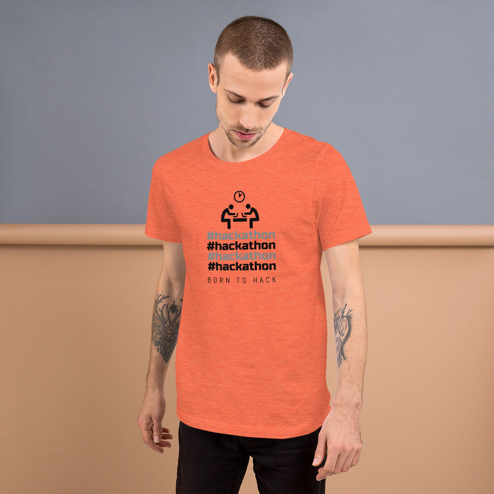 #hackathon - Short-Sleeve Unisex T-Shirt (black text) by DarkByteGear