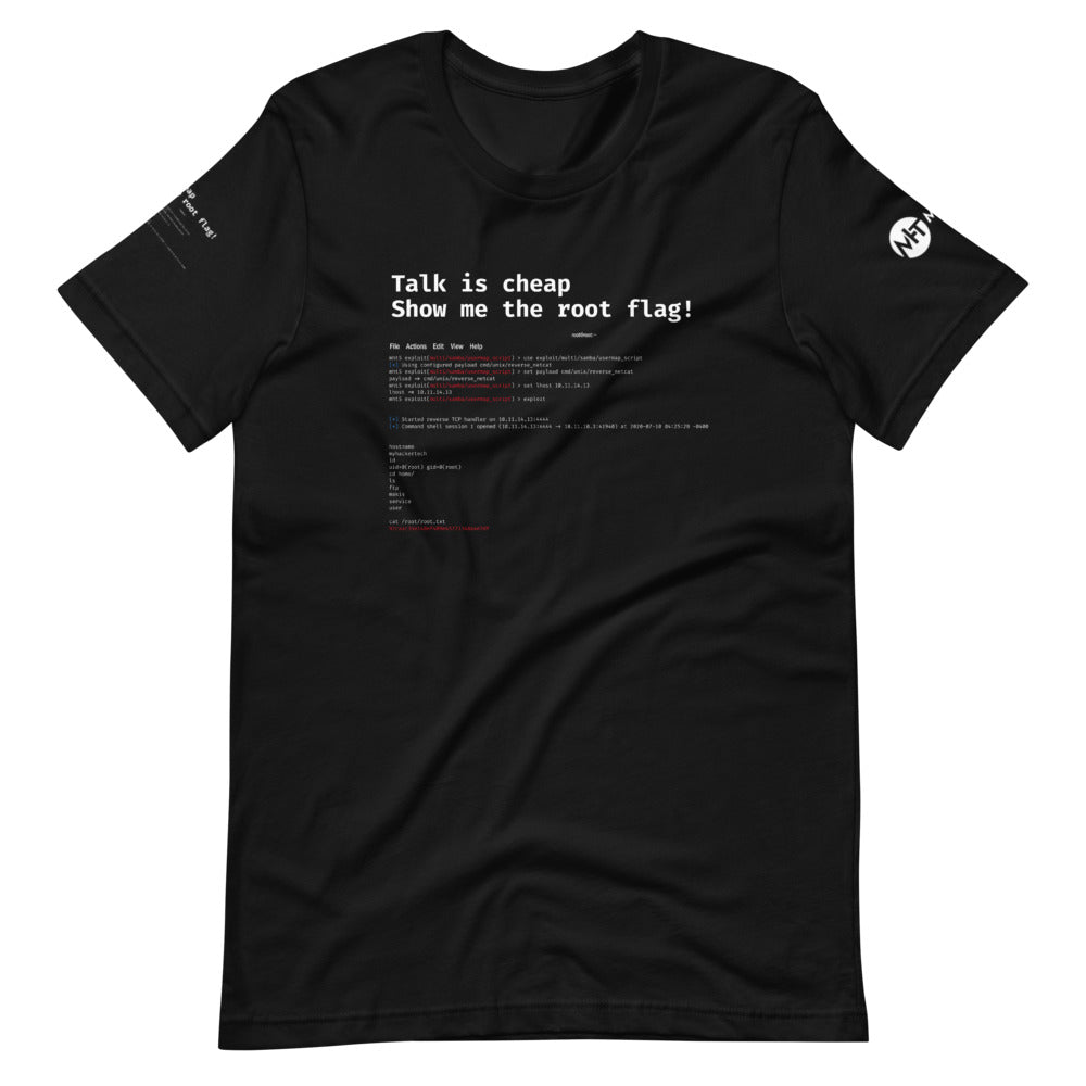 Talk is cheap show me the root flag - Short-Sleeve Unisex T-Shirt by DarkByteGear