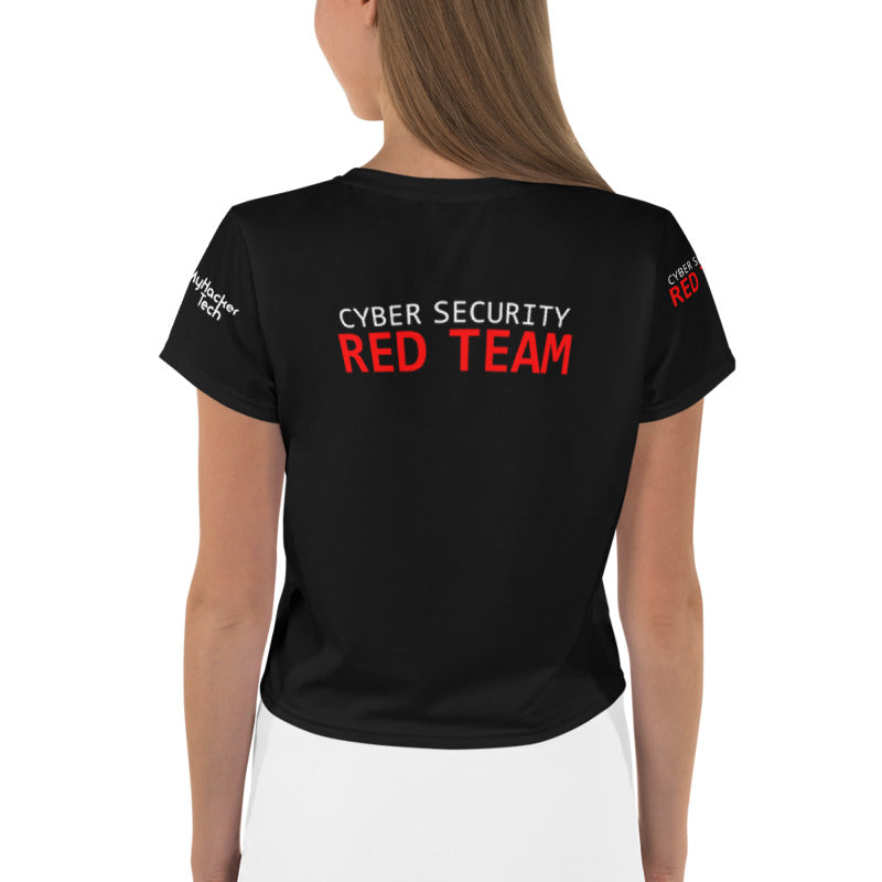 Cyber Security Red Team - All-Over Print Crop Tee by DarkByteGear