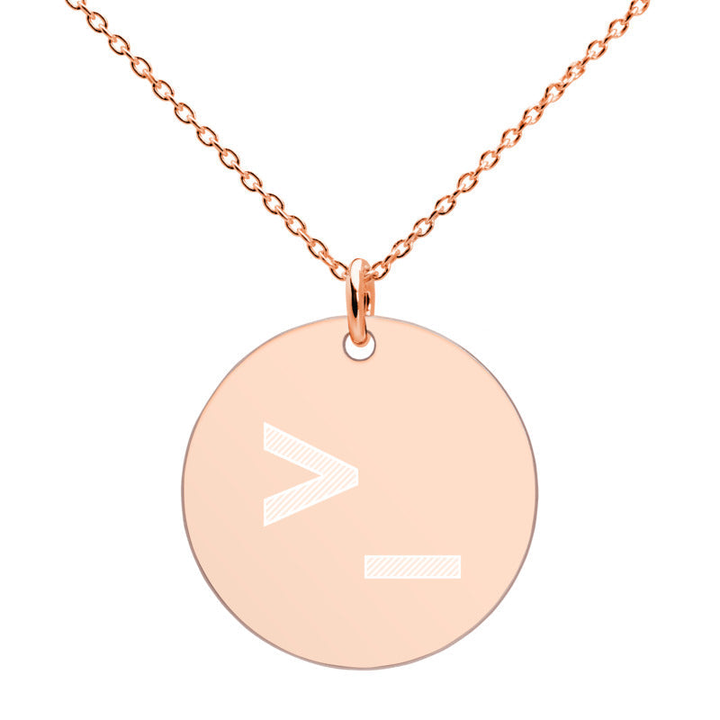 CLI - Engraved Silver Disc Necklace by DarkByteGear
