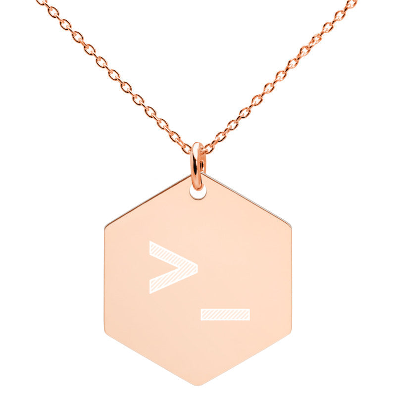 CLI - Engraved Silver Hexagon Necklace by DarkByteGear