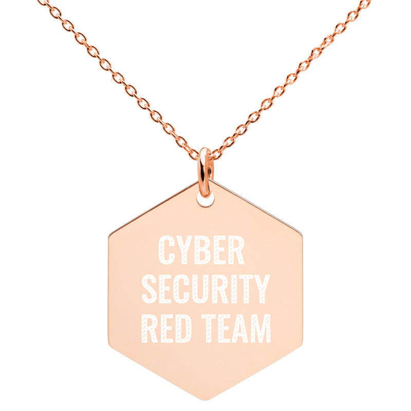 Cyber Security Red Team - Engraved Silver Hexagon Necklace by DarkByteGear