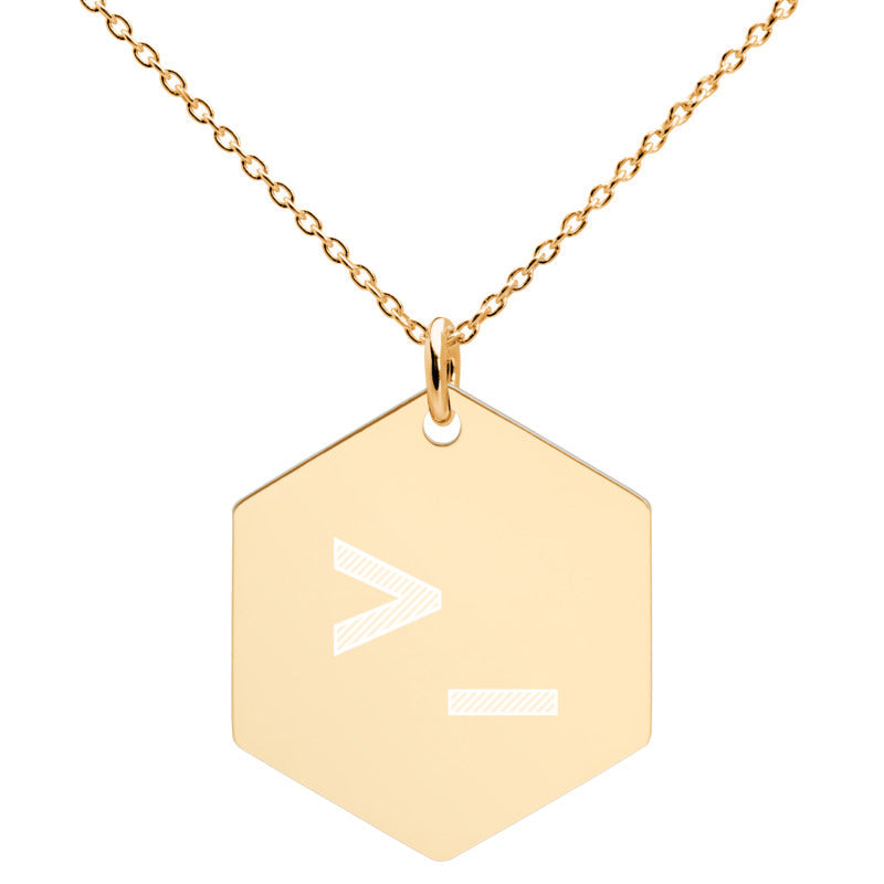 CLI - Engraved Silver Hexagon Necklace by DarkByteGear