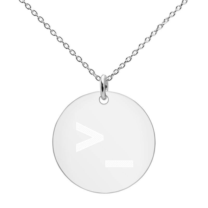 CLI - Engraved Silver Disc Necklace by DarkByteGear