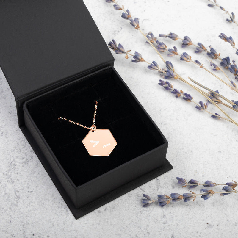 CLI - Engraved Silver Hexagon Necklace by DarkByteGear