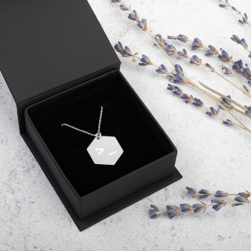 CLI - Engraved Silver Hexagon Necklace by DarkByteGear