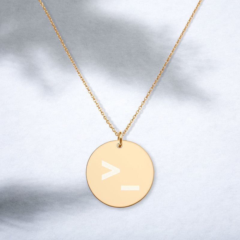 CLI - Engraved Silver Disc Necklace by DarkByteGear