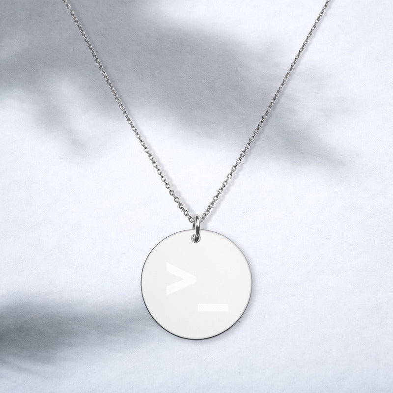 CLI - Engraved Silver Disc Necklace by DarkByteGear