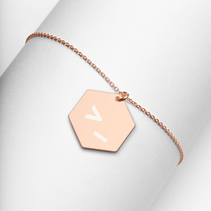 CLI - Engraved Silver Hexagon Necklace by DarkByteGear