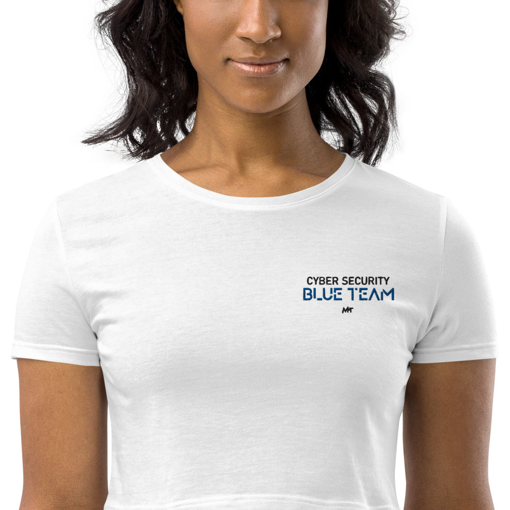 Cybersecurity Blue Team v4 - Organic Crop Top (embroidery) by DarkByteGear