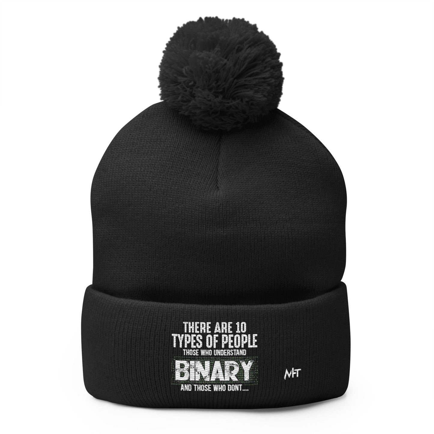 There are 10 types of people - Pom-Pom Beanie by DarkByteGear