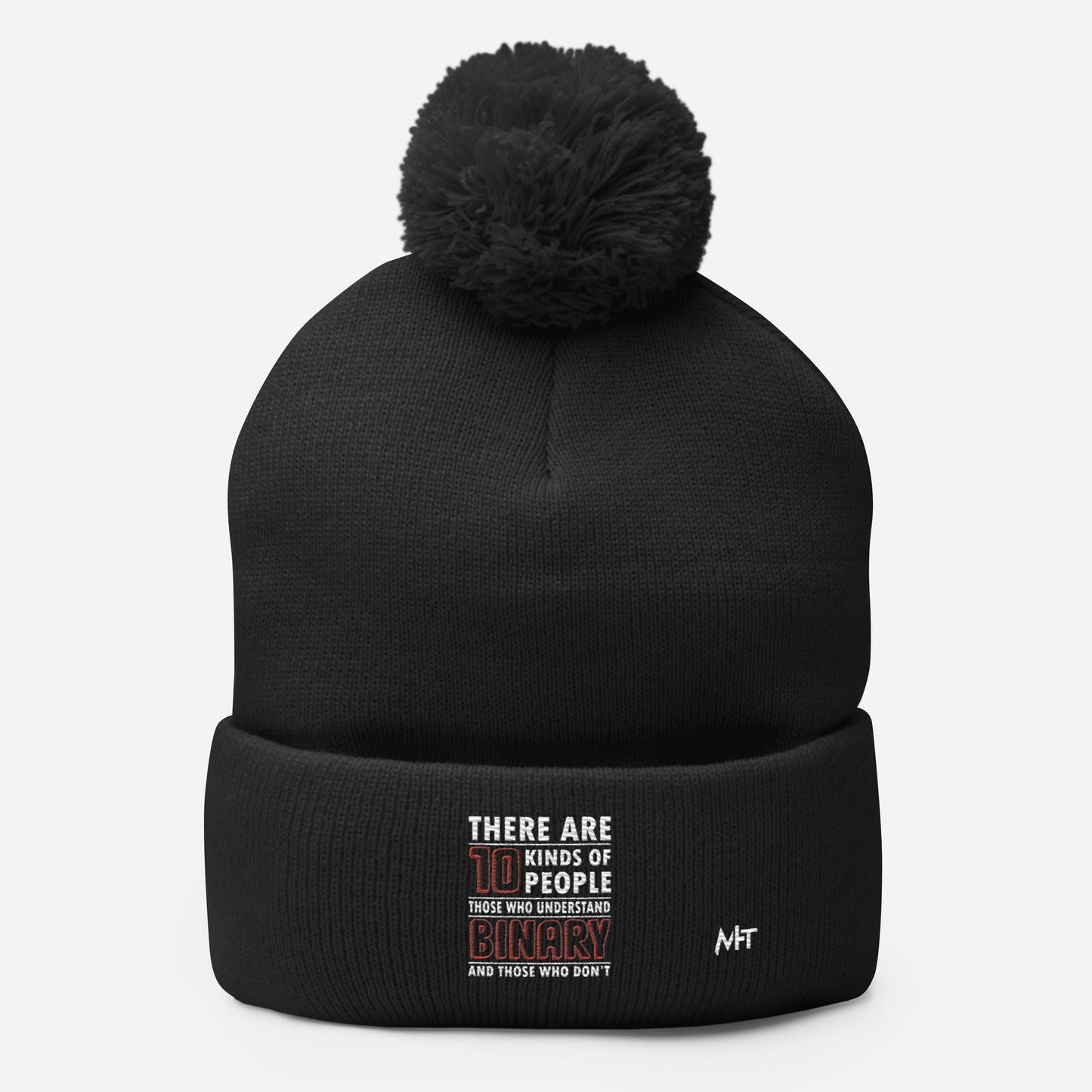 There are 10 kinds of People - Pom-Pom Beanie by DarkByteGear