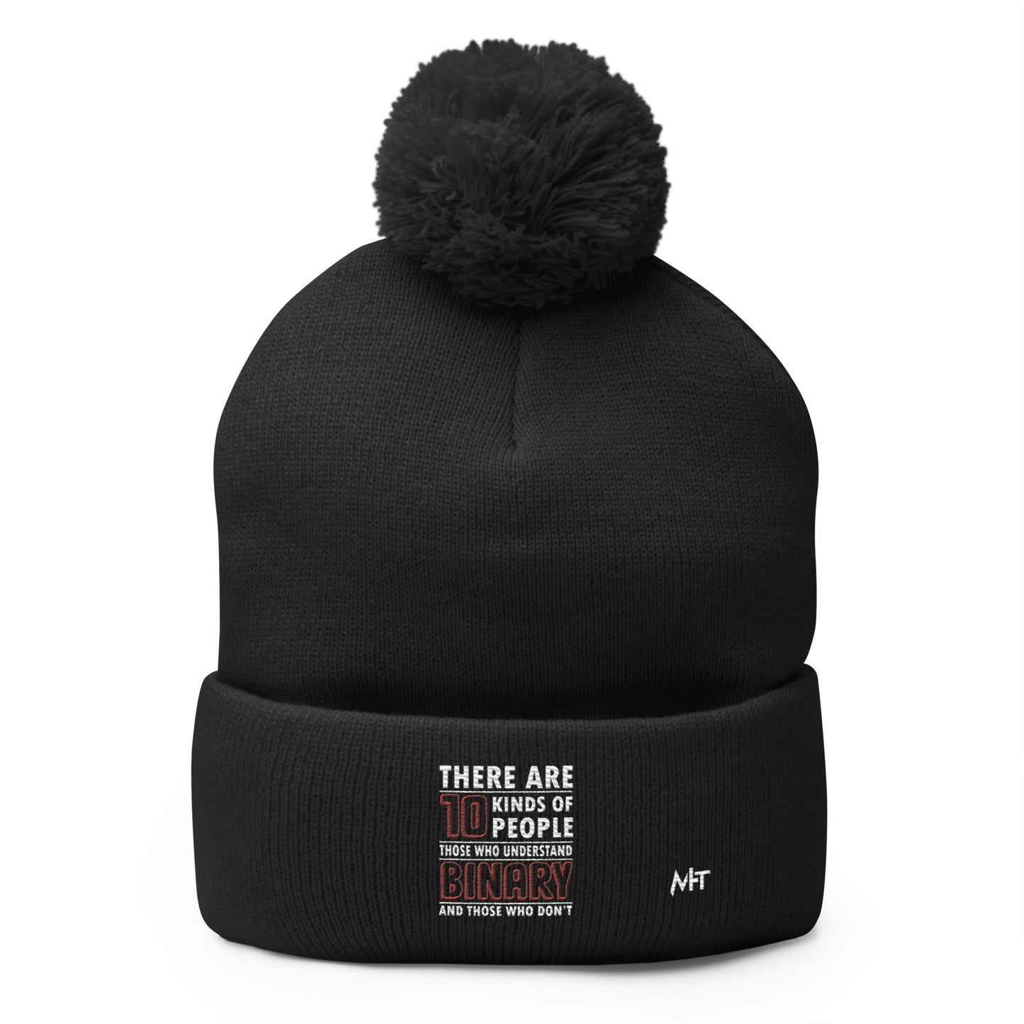 There are 10 kinds of People - Pom-Pom Beanie by DarkByteGear