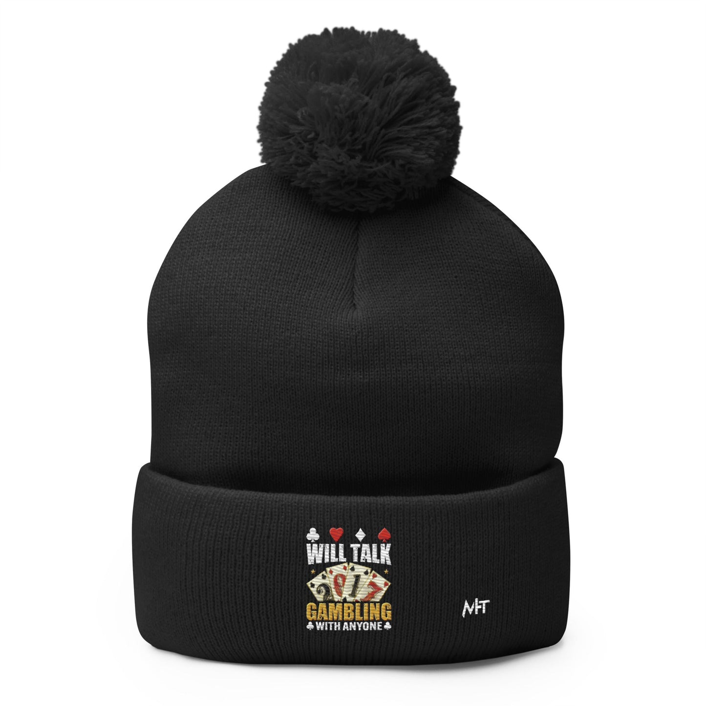 Will Talk about Gambling with everyone - Pom-Pom Beanie by DarkByteGear