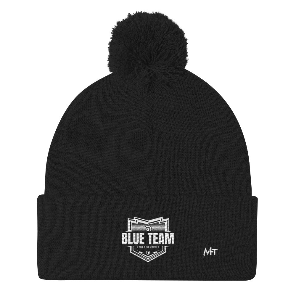 Cyber Security Blue Team V1 - Pom-Pom Beanie by DarkByteGear