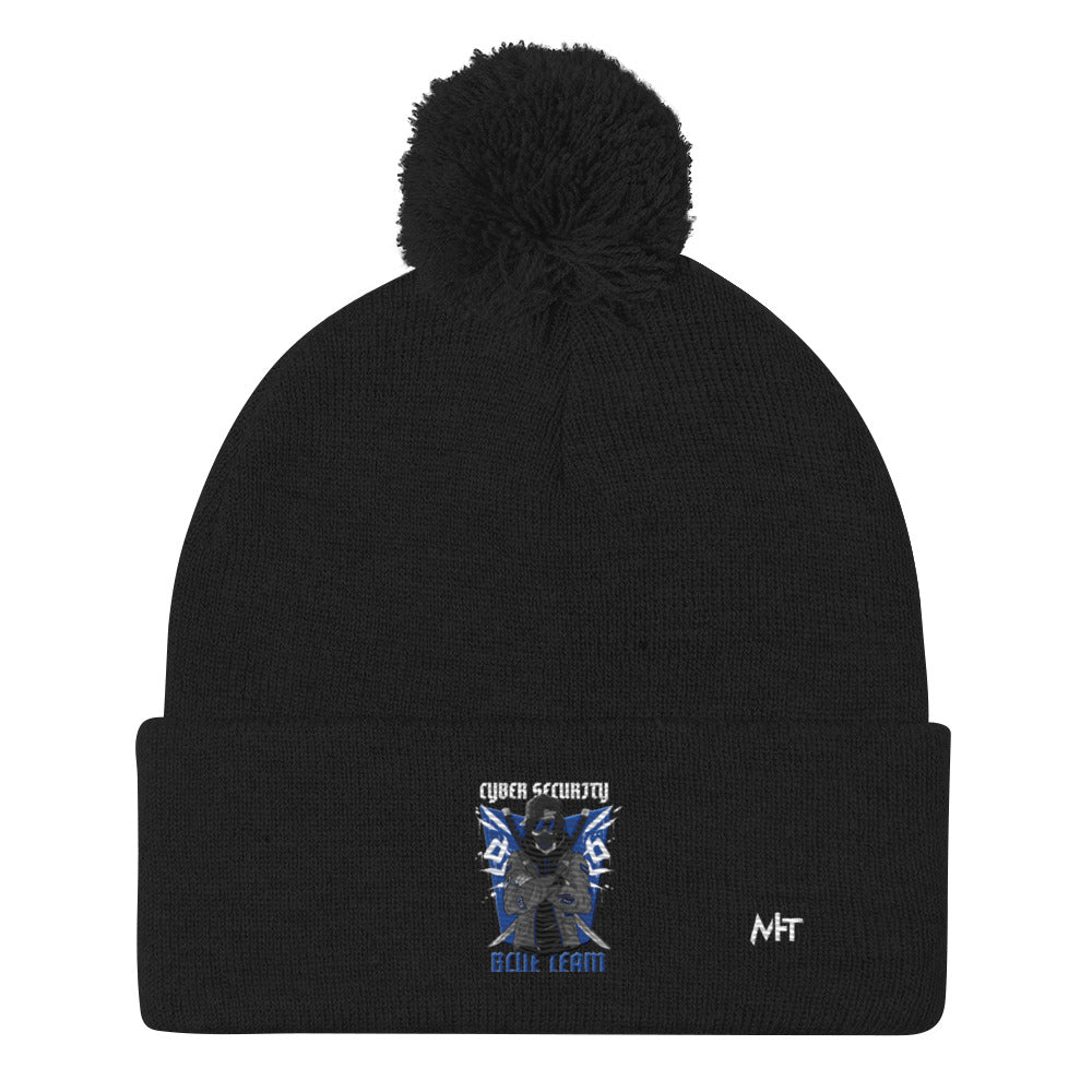 Cyber Security Blue Team V3 - Pom-Pom Beanie by DarkByteGear