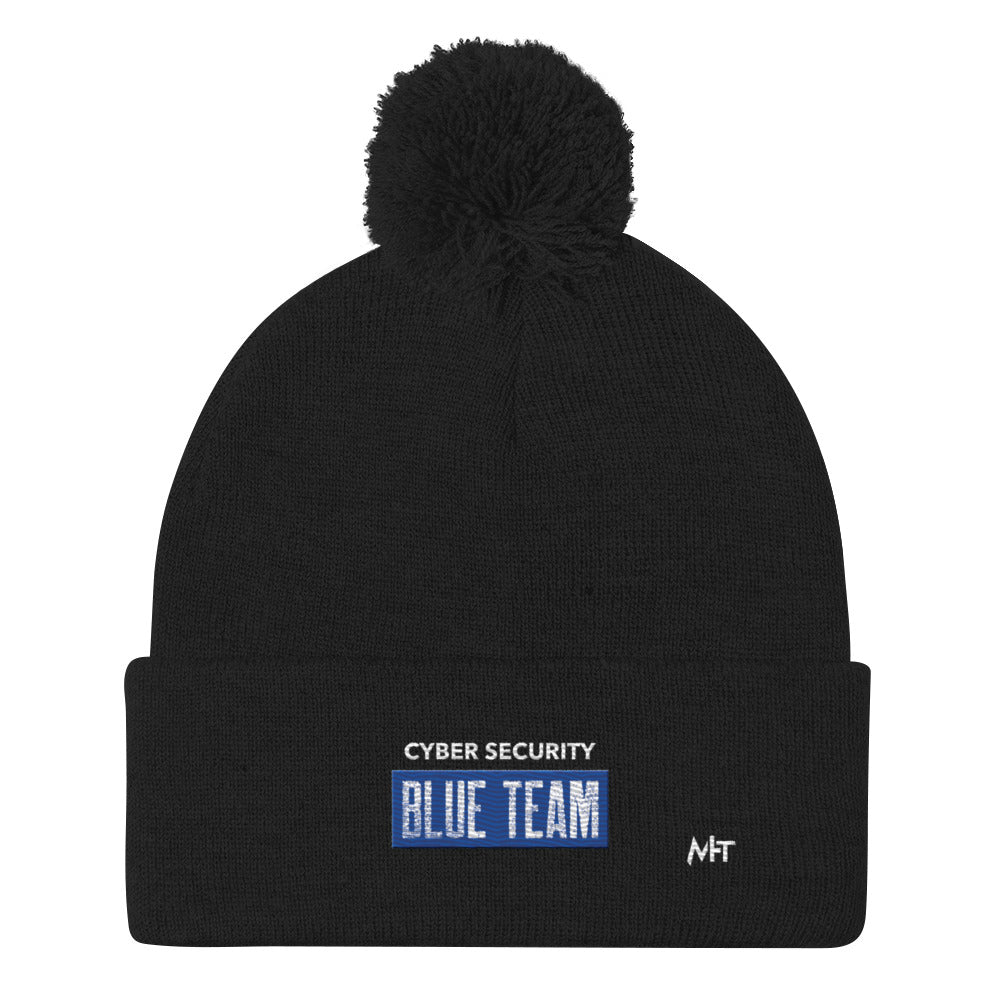 Cyber Security Blue Team V5 - Pom-Pom Beanie by DarkByteGear