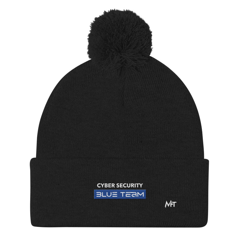 Cyber Security Blue Team V8 - Pom-Pom Beanie by DarkByteGear
