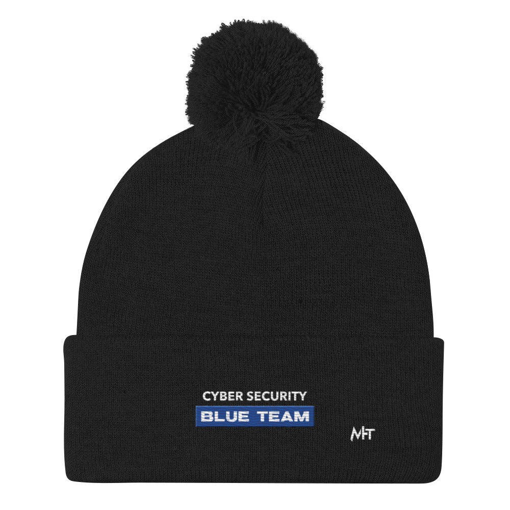 Cyber Security Blue Team V9 - Pom-Pom Beanie by DarkByteGear