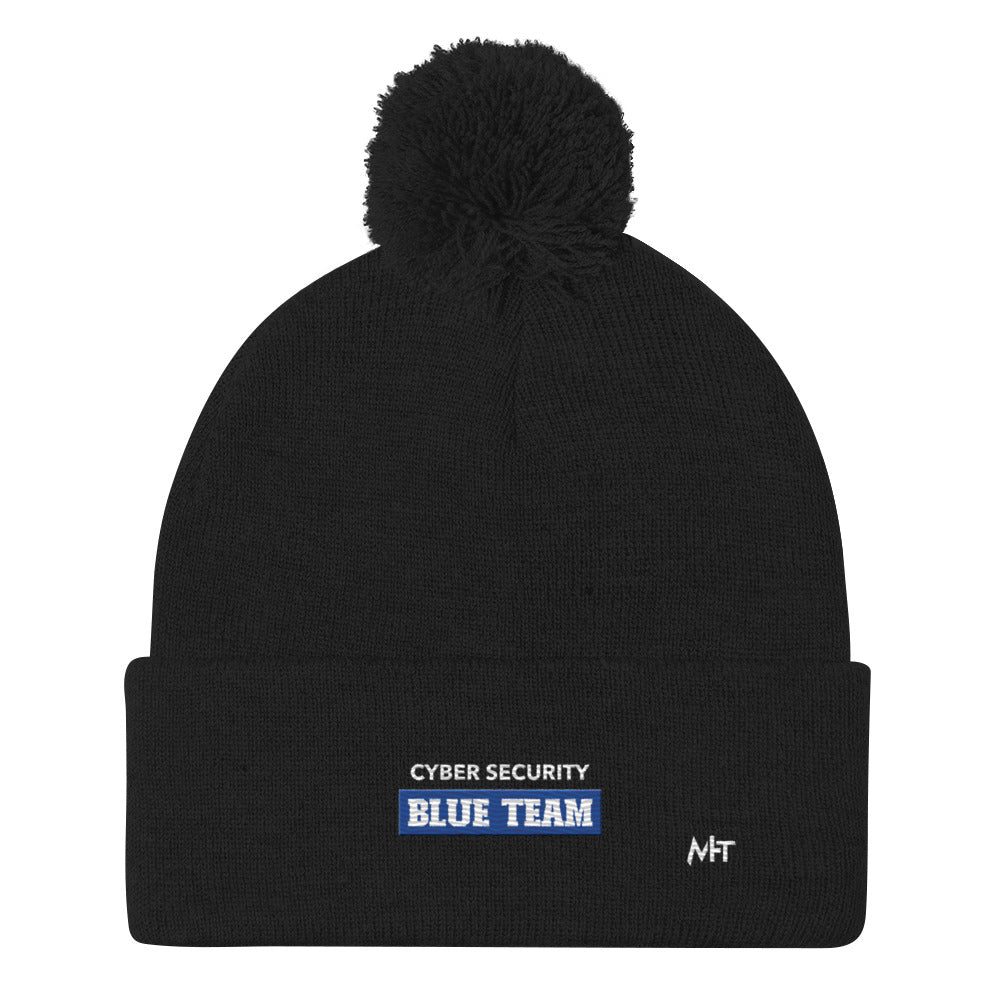 Cyber Security Blue Team V10 - Pom-Pom Beanie by DarkByteGear