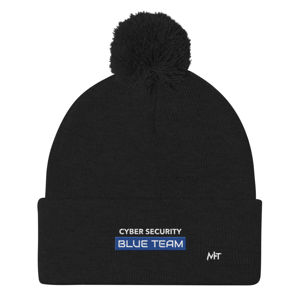 Cyber Security Blue Team V12 - Pom-Pom Beanie by DarkByteGear