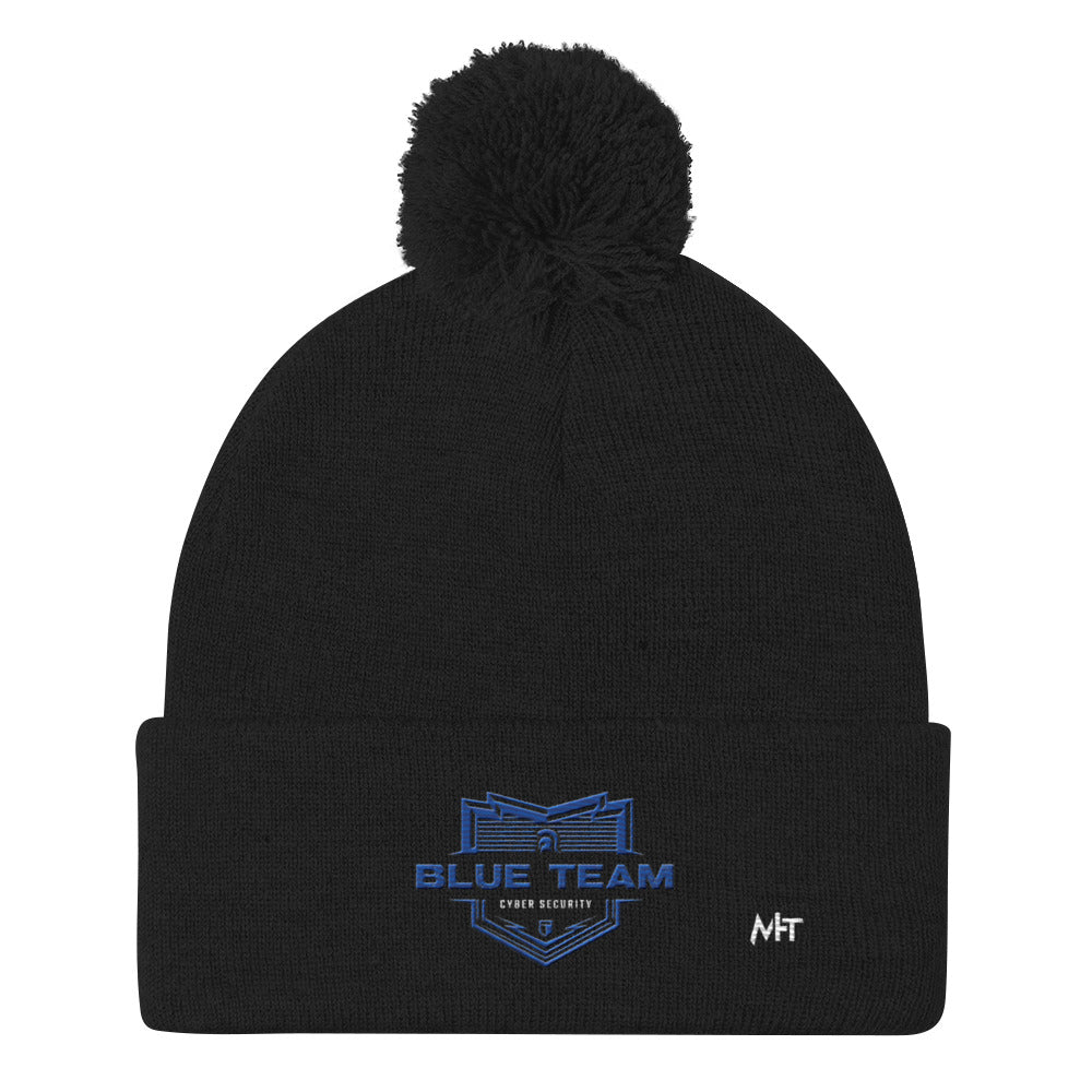 Cyber Security Blue Team V14 - Pom-Pom Beanie by DarkByteGear