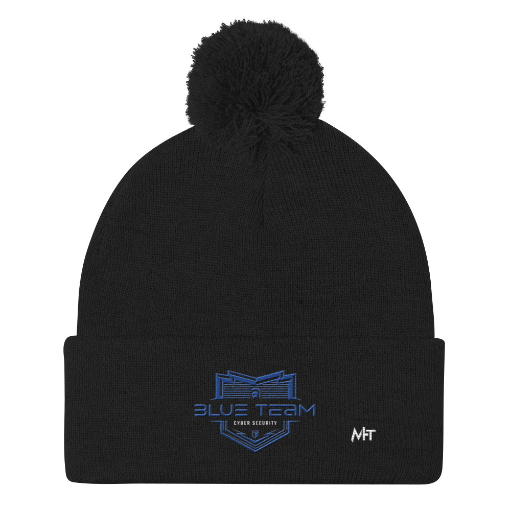 Cyber Security Blue Team V15 - Pom-Pom Beanie by DarkByteGear