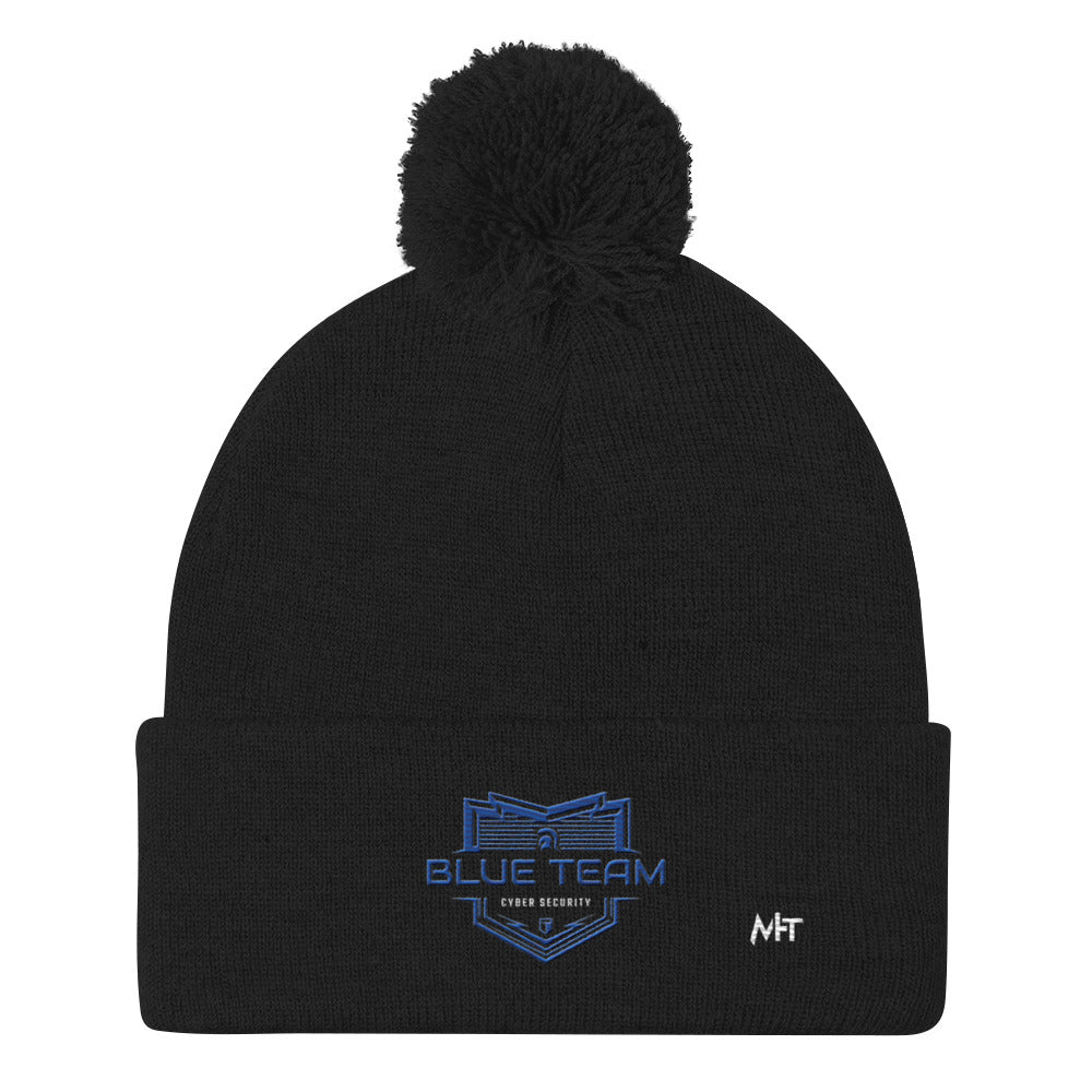 Cyber Security Blue Team V17 - Pom-Pom Beanie by DarkByteGear
