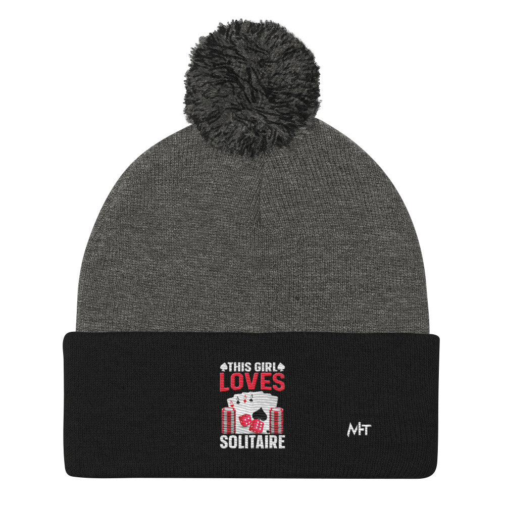 This Girl Loves Solitaire - Pom-Pom Beanie by DarkByteGear