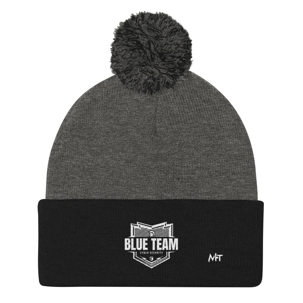 Cyber Security Blue Team V1 - Pom-Pom Beanie by DarkByteGear