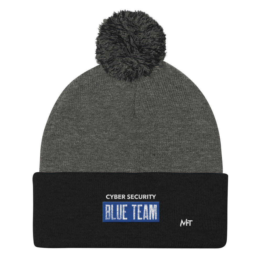 Cyber Security Blue Team V5 - Pom-Pom Beanie by DarkByteGear