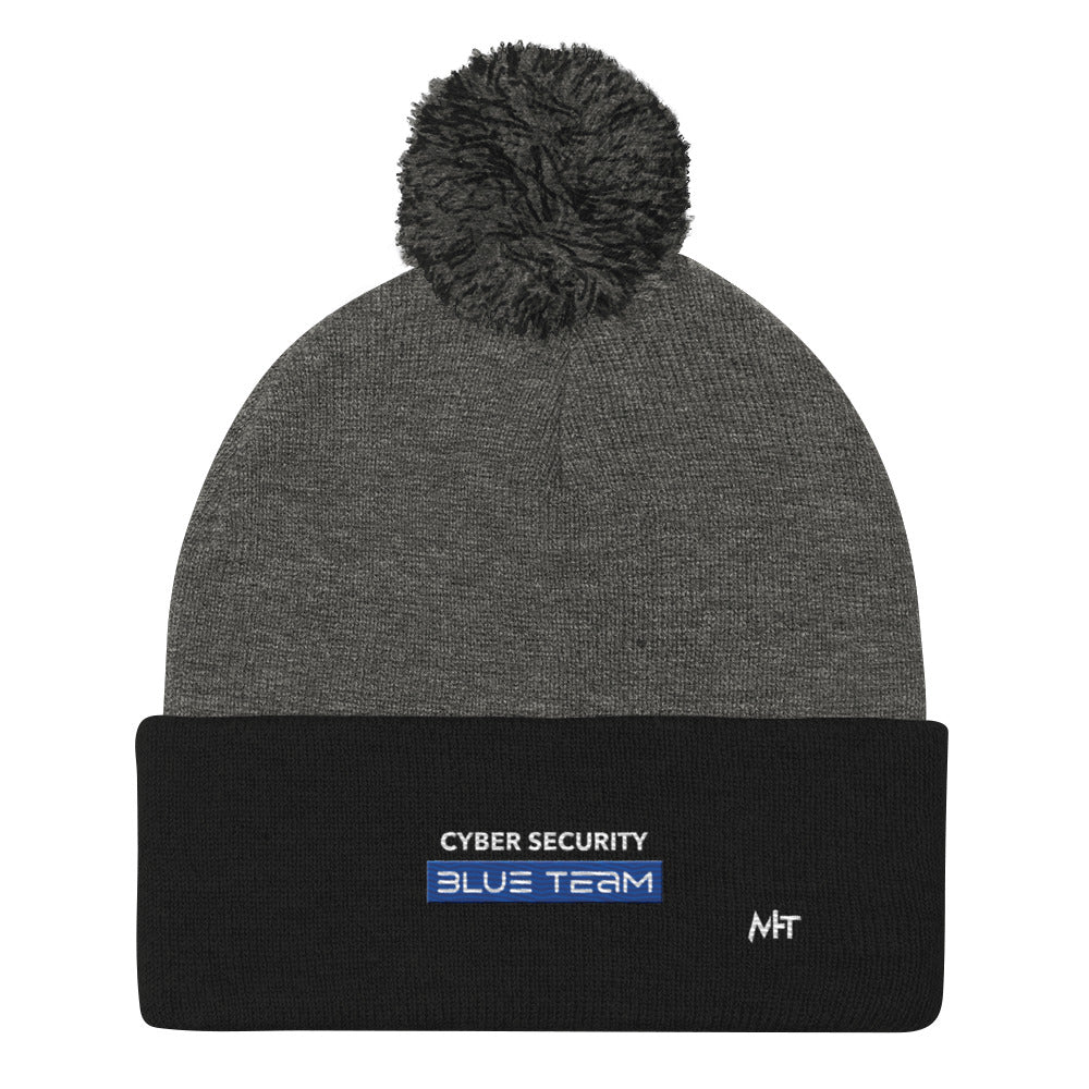 Cyber Security Blue Team V8 - Pom-Pom Beanie by DarkByteGear