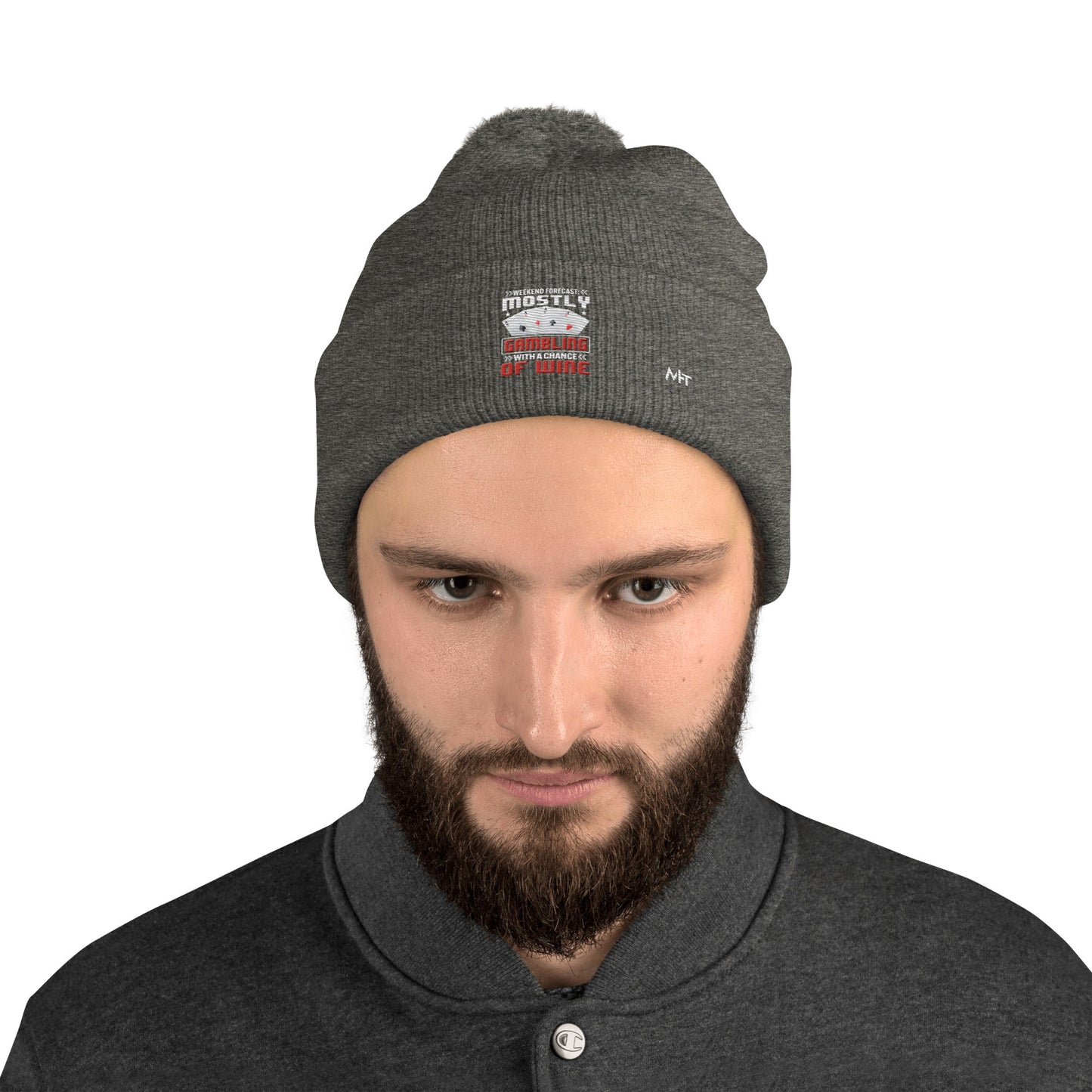 Weekend Forecast Mostly Gambling With a Chance of Wine - Pom-Pom Beanie by DarkByteGear
