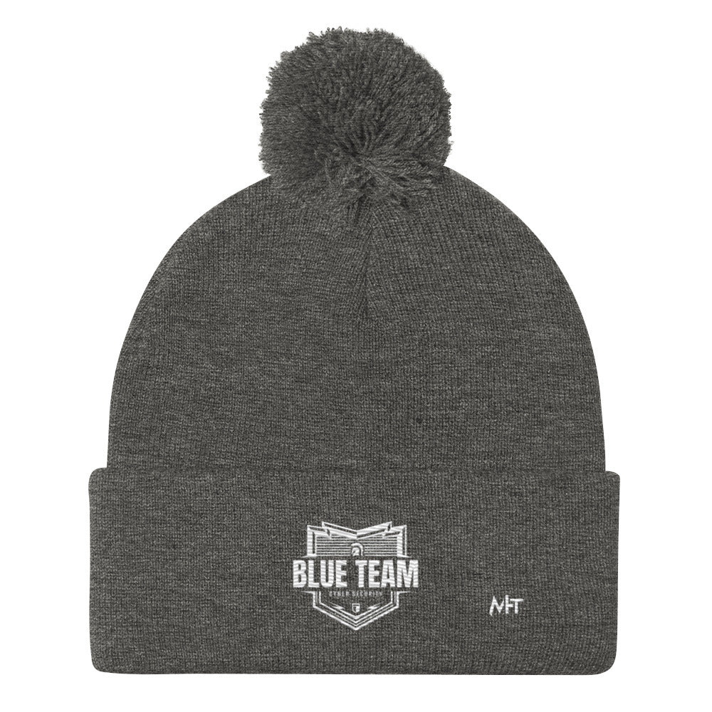 Cyber Security Blue Team V1 - Pom-Pom Beanie by DarkByteGear
