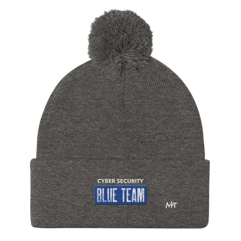 Cyber Security Blue Team V5 - Pom-Pom Beanie by DarkByteGear